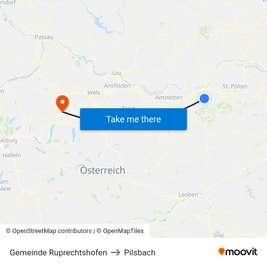 Gemeinde Ruprechtshofen to Pilsbach map