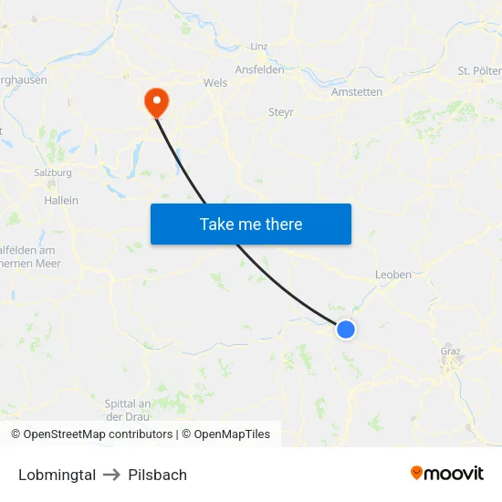 Lobmingtal to Pilsbach map