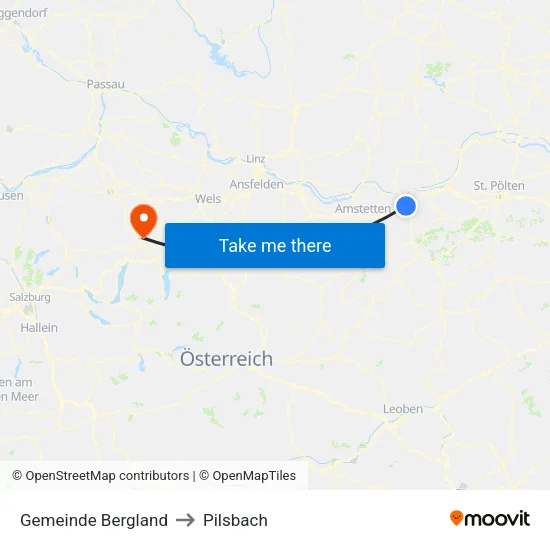 Gemeinde Bergland to Pilsbach map