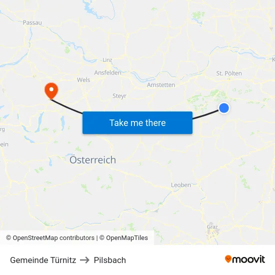 Gemeinde Türnitz to Pilsbach map