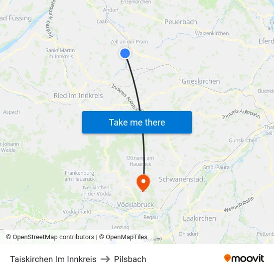 Taiskirchen Im Innkreis to Pilsbach map