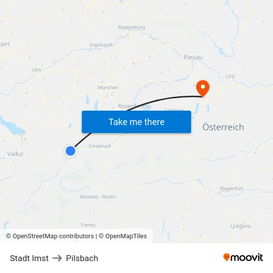 Stadt Imst to Pilsbach map