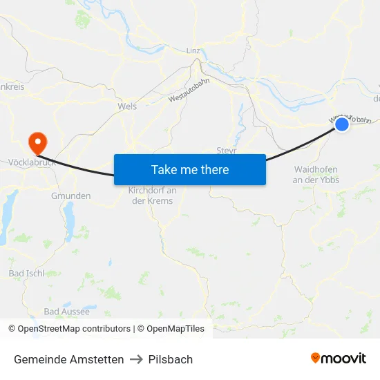 Gemeinde Amstetten to Pilsbach map