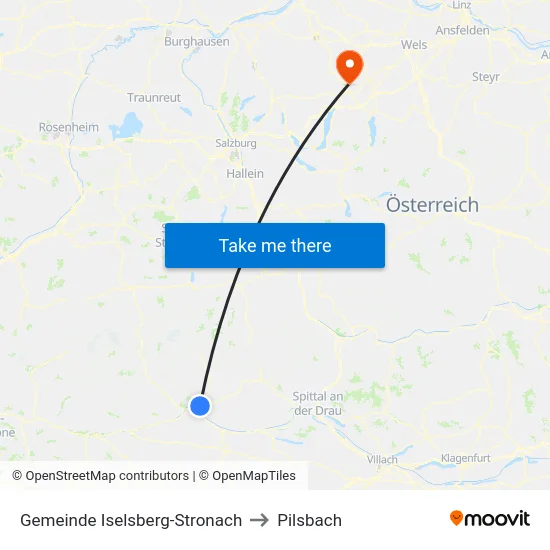 Gemeinde Iselsberg-Stronach to Pilsbach map