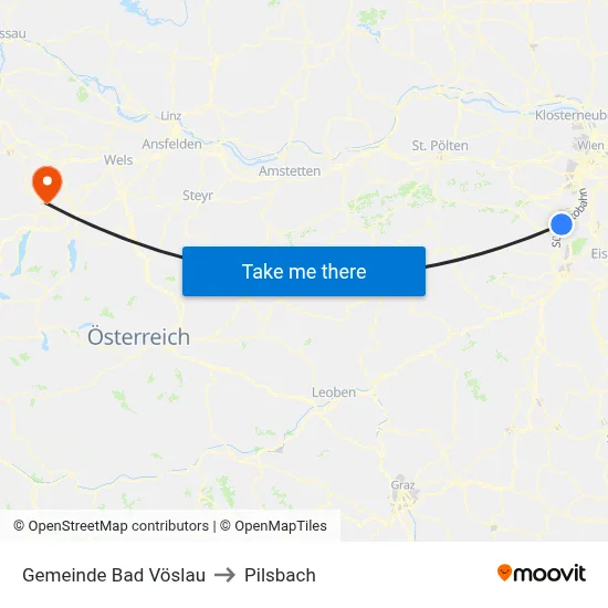 Gemeinde Bad Vöslau to Pilsbach map