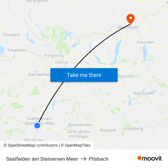 Saalfelden am Steinernen Meer to Pilsbach map