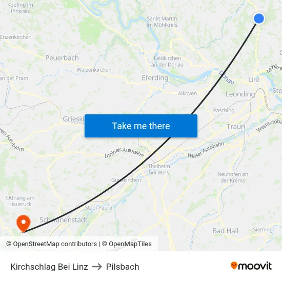 Kirchschlag Bei Linz to Pilsbach map