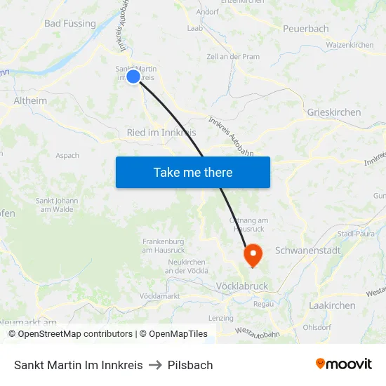 Sankt Martin Im Innkreis to Pilsbach map