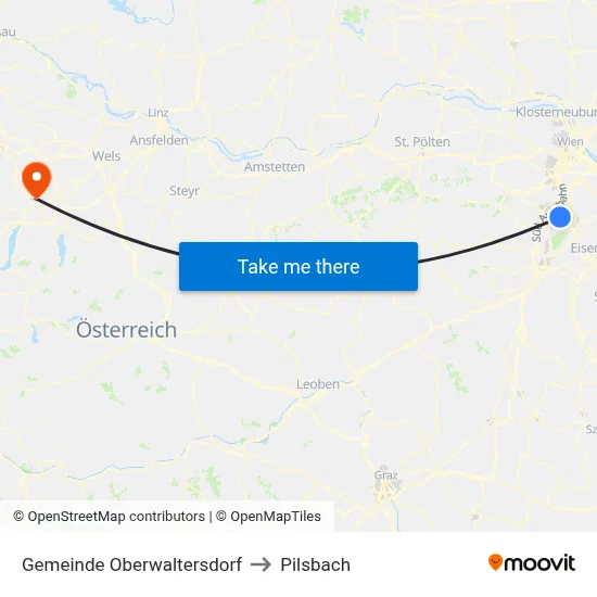 Gemeinde Oberwaltersdorf to Pilsbach map
