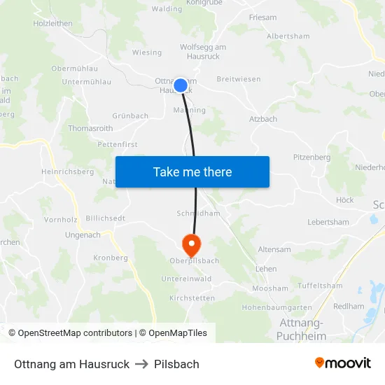 Ottnang am Hausruck to Pilsbach map