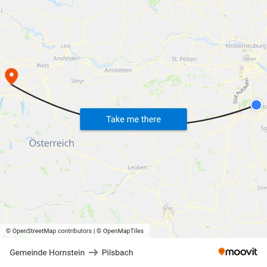 Gemeinde Hornstein to Pilsbach map