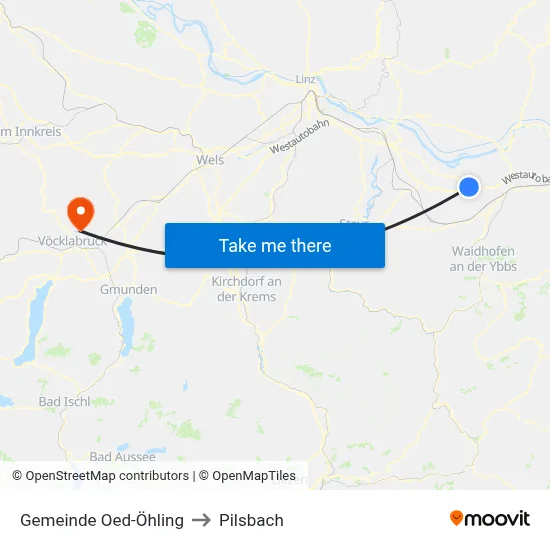Gemeinde Oed-Öhling to Pilsbach map