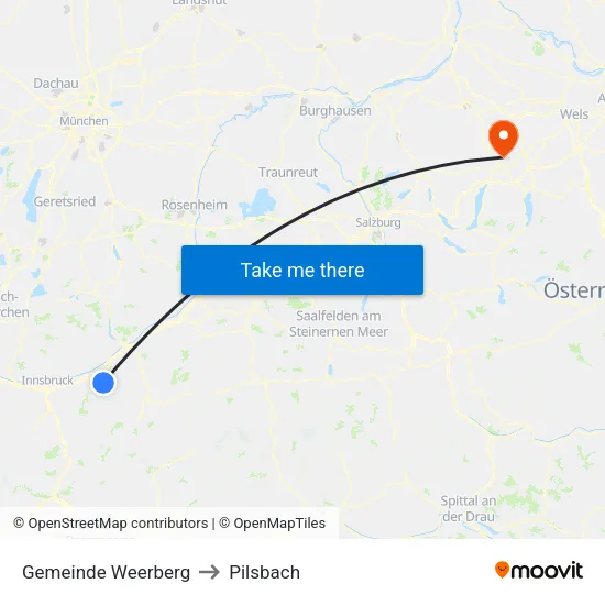 Gemeinde Weerberg to Pilsbach map