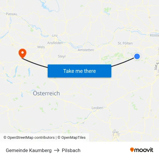 Gemeinde Kaumberg to Pilsbach map