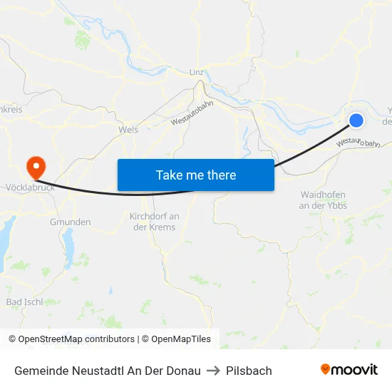 Gemeinde Neustadtl An Der Donau to Pilsbach map