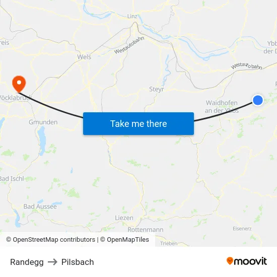 Randegg to Pilsbach map