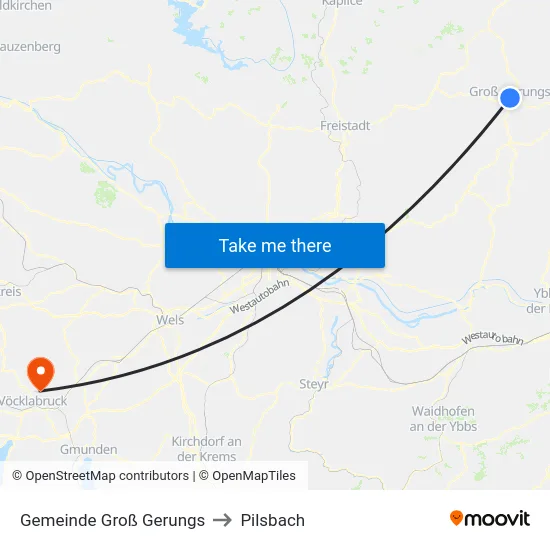 Gemeinde Groß Gerungs to Pilsbach map
