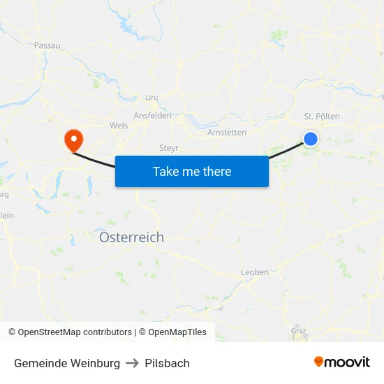 Gemeinde Weinburg to Pilsbach map