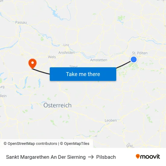 Sankt Margarethen An Der Sierning to Pilsbach map