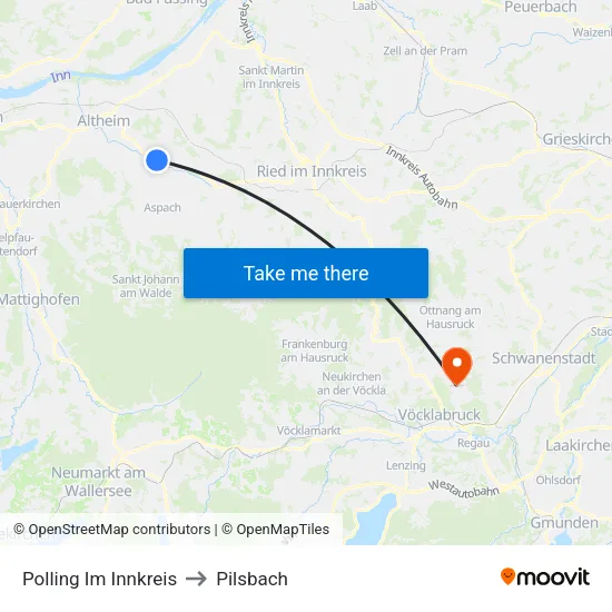 Polling Im Innkreis to Pilsbach map