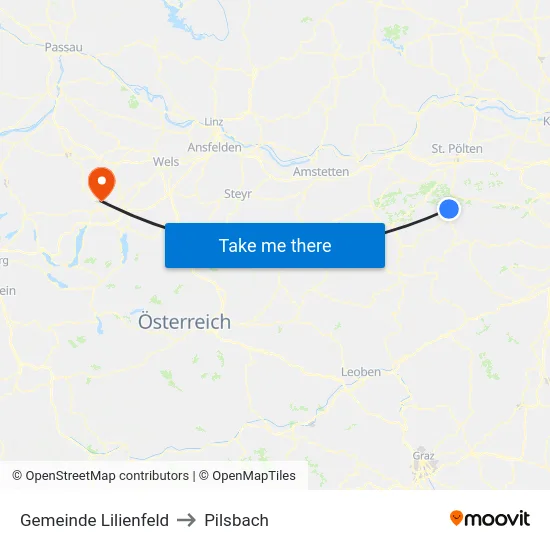 Gemeinde Lilienfeld to Pilsbach map
