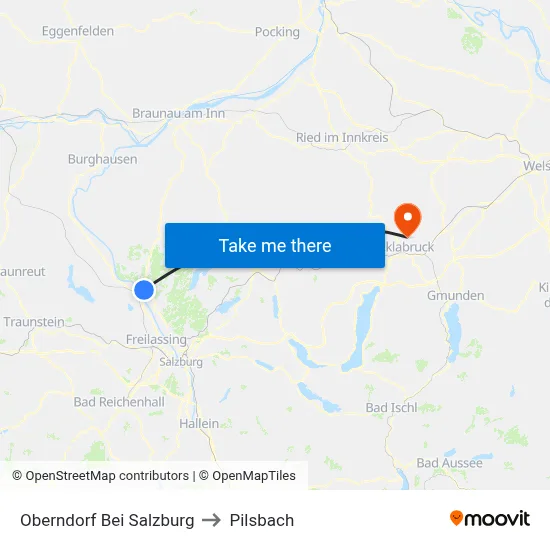 Oberndorf Bei Salzburg to Pilsbach map