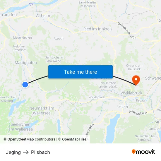 Jeging to Pilsbach map