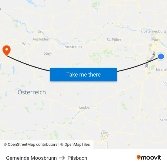 Gemeinde Moosbrunn to Pilsbach map