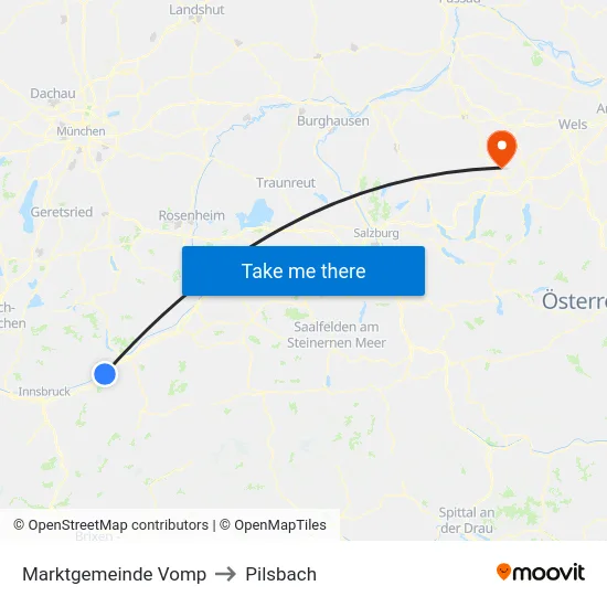 Marktgemeinde Vomp to Pilsbach map