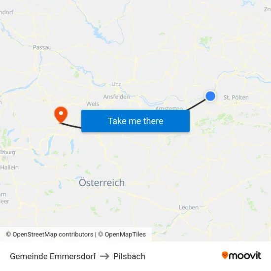Gemeinde Emmersdorf to Pilsbach map