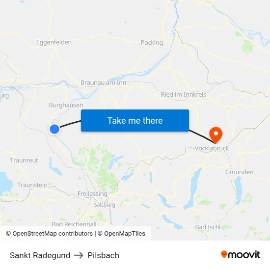 Sankt Radegund to Pilsbach map