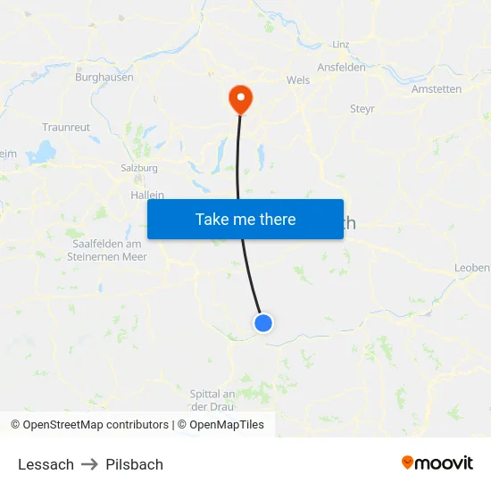 Lessach to Pilsbach map