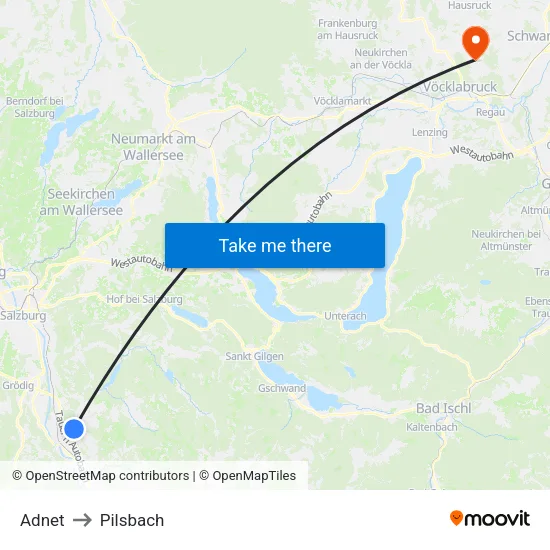 Adnet to Pilsbach map