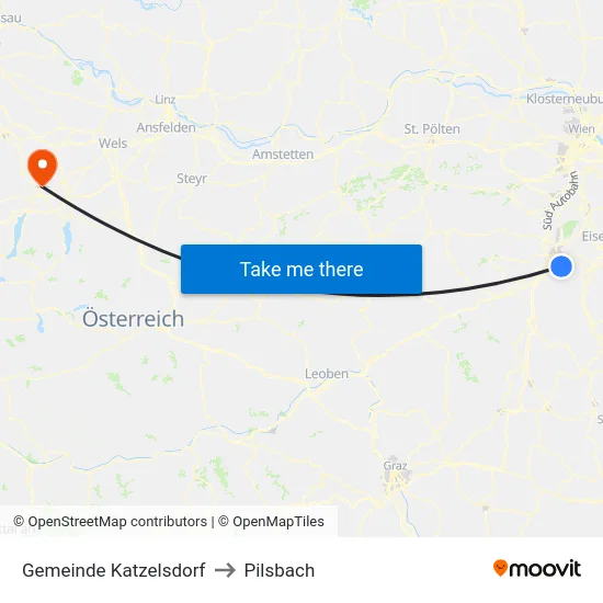Gemeinde Katzelsdorf to Pilsbach map