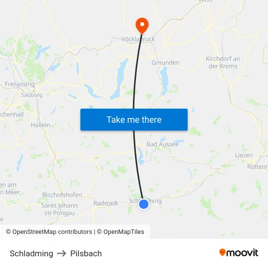 Schladming to Pilsbach map