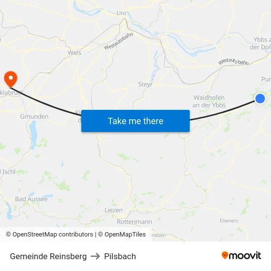 Gemeinde Reinsberg to Pilsbach map