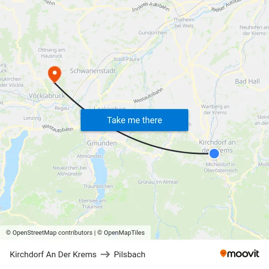 Kirchdorf An Der Krems to Pilsbach map