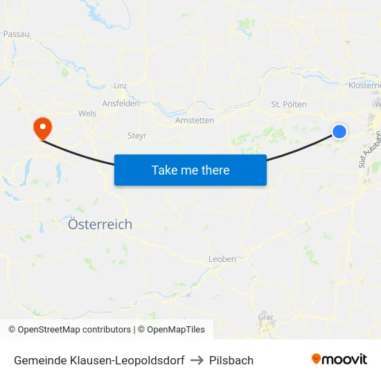 Gemeinde Klausen-Leopoldsdorf to Pilsbach map