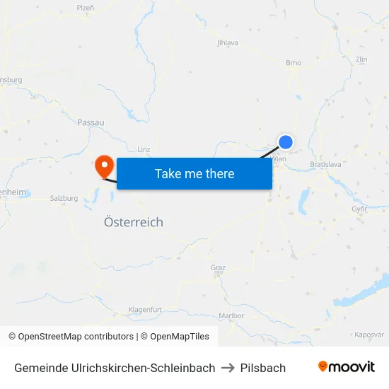 Gemeinde Ulrichskirchen-Schleinbach to Pilsbach map