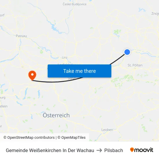 Gemeinde Weißenkirchen In Der Wachau to Pilsbach map