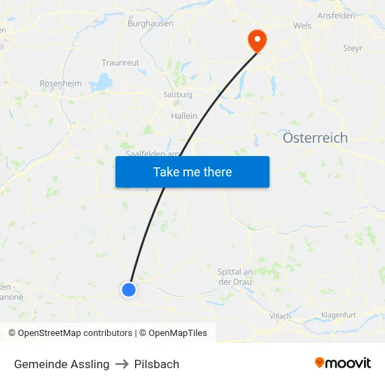 Gemeinde Assling to Pilsbach map
