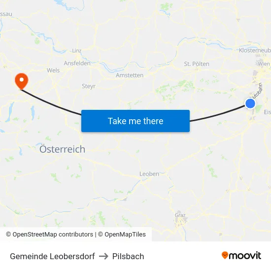 Gemeinde Leobersdorf to Pilsbach map