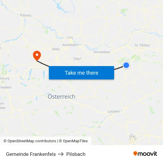 Gemeinde Frankenfels to Pilsbach map