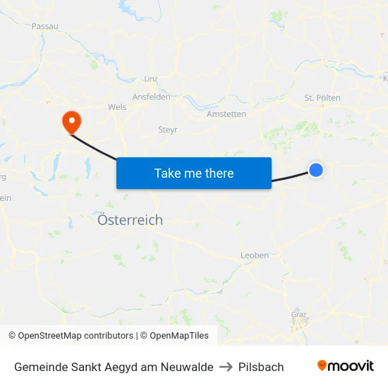 Gemeinde Sankt Aegyd am Neuwalde to Pilsbach map