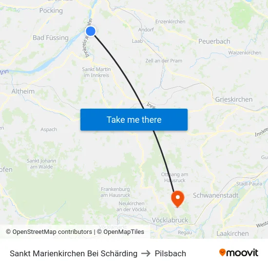 Sankt Marienkirchen Bei Schärding to Pilsbach map