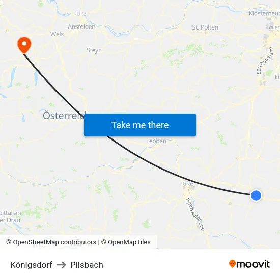 Königsdorf to Pilsbach map