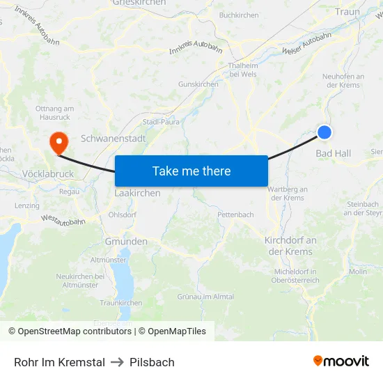 Rohr Im Kremstal to Pilsbach map