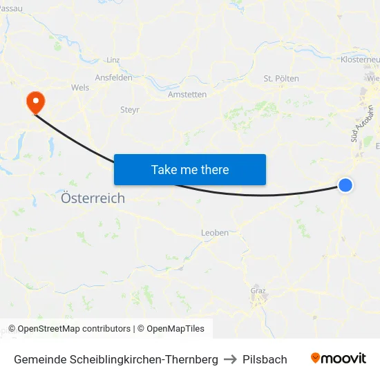 Gemeinde Scheiblingkirchen-Thernberg to Pilsbach map