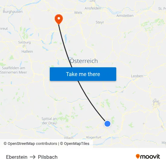 Eberstein to Pilsbach map