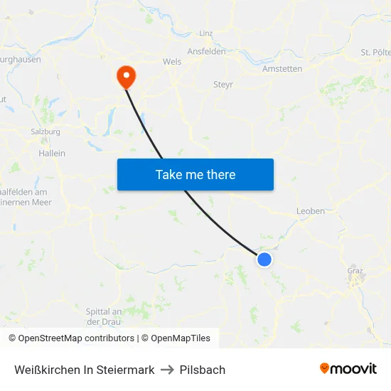 Weißkirchen In Steiermark to Pilsbach map